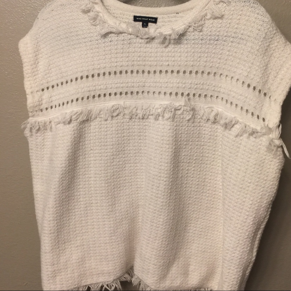 White mesh style blouse